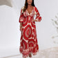 💖 NEW HOT SALE 💖Women's Lucky Print Maxi Dress【Elastic waist, suitable for all occasions】