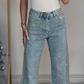 💎🔥Straight leg jeans with rhinestones✨Become the shining protagonist！✨