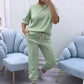 ⏳Time-limited Special⏰Women's Casual Solid Color Top & Pants Set