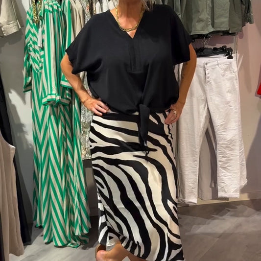 ⏳Time-limited Special⏰Women's Knot Front Blouse & Midi Skirt Casual Set🔥Factory Direct Sales🔥