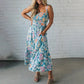 🔥Limited time discount⏰Women's Floral Print Strap Flowy Dress