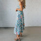 🔥Limited time discount⏰Women's Floral Print Strap Flowy Dress