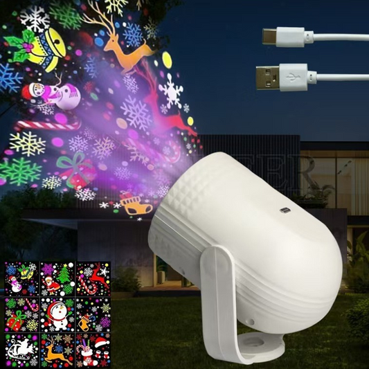 🔥Hot Sale Offers-⏰Magical Christmas USB LED Projection Light – 12+ Festive Patterns, Plug & Play for Home/Party Decor🎄