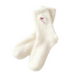 3Pairs Women's Plush Mink Socks with Bow Embroidery