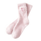 3Pairs Women's Plush Mink Socks with Bow Embroidery