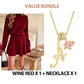 Women's Mock Neck Knit A-Line Mini Dress