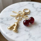 🔥Elegant Cherry Bow Initial Charm Keychain