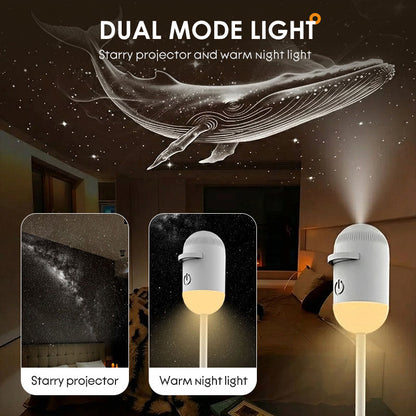 🌌Plug-and-Play HD Galaxy & Ocean Projector Night Light🥳– Dual Modes, Interchangeable Films & USB Powered