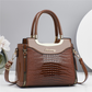 💎New Hot Sale✨Women's Vintage Glossy Crocodile-Patterned Leather Handbag – Chic, Spacious & Effortlessly Elegant