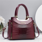 💎New Hot Sale✨Women's Vintage Glossy Crocodile-Patterned Leather Handbag – Chic, Spacious & Effortlessly Elegant