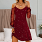 Elegant Off-the-Shoulder Tulle-Sleeve Dress for Women😍🥰Perfect for a Variety of Occasions