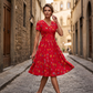 💃Limited-Time 66% OFF 🛍️Women's V-Neck Floral Print Dress with Twist Waist