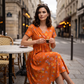 💃Limited-Time 66% OFF 🛍️Women's V-Neck Floral Print Dress with Twist Waist