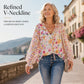 🌸💐Women's Floral-Print Breathable V-Neck Top