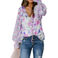 🌸💐Women's Floral-Print Breathable V-Neck Top