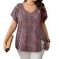 ⏰Last Day Sale 57% Off💃Women's T-shirt with leopard pattern, loose fit, V-neck