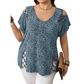 ⏰Last Day Sale 57% Off💃Women's T-shirt with leopard pattern, loose fit, V-neck