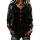 ⌛Limited-Time Offer-Women's Casual Long-Sleeve Velvet Blouse with an Elegant V-Neck