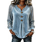 ⌛Limited-Time Offer-Women's Casual Long-Sleeve Velvet Blouse with an Elegant V-Neck