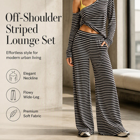 💖Latest Design💫 Casual Striped Set – Tank Top + Striped Top + Wide-Leg Pants