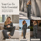 💖Latest Design💫 Casual Striped Set – Tank Top + Striped Top + Wide-Leg Pants