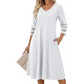 💯High quality☀️👗Top Pick - V-Neck Midi Dress – Relaxed Fit & Soft Drape for Any Occasion