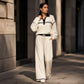 🔥New Arrivals🔥Best Sellers💝Women’s Striped Patchwork Hoodie and Wide-Leg Trousers Set