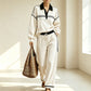 🔥New Arrivals🔥Best Sellers💝Women’s Striped Patchwork Hoodie and Wide-Leg Trousers Set