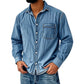 📢📢 59% OFF !! ⏰Men's Vintage Washed Denim Shirt with Pockets