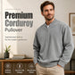 📢📢 59% OFF !! ⏰Men's Corduroy Quarter-Zip Pullover Sweatshirt Casual Stand Collar Long Sleeve Top