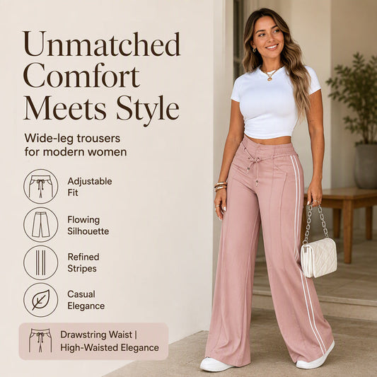 ☀️👖Seasonal Style - High-Rise Drawstring Pants – Breezy Comfort & Easy Pairing for Any Casual Look