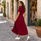 ⌛Limited-Time Offer-Women's Casual Solid Color Zipper Maxi Dress💃