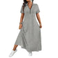 ⌛Limited-Time Offer-Women's Casual Solid Color Zipper Maxi Dress💃