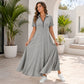 ⌛Limited-Time Offer-Women's Casual Solid Color Zipper Maxi Dress💃
