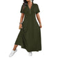 ⌛Limited-Time Offer-Women's Casual Solid Color Zipper Maxi Dress💃