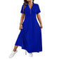 ⌛Limited-Time Offer-Women's Casual Solid Color Zipper Maxi Dress💃