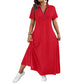 ⌛Limited-Time Offer-Women's Casual Solid Color Zipper Maxi Dress💃
