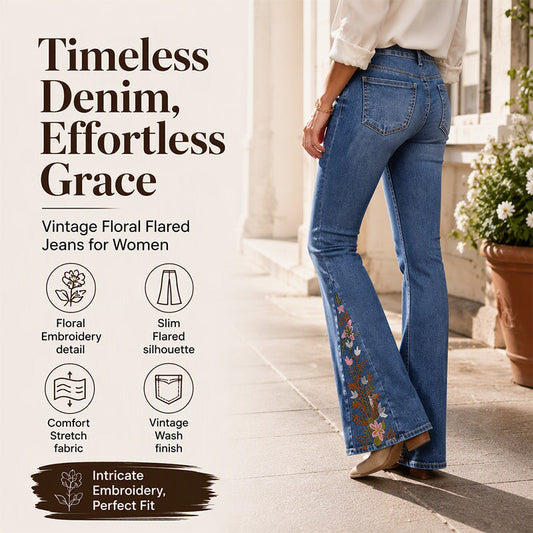 ✨ Flattering Everyday Style | Women's High-Waisted Western Flare Jeans