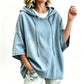 ✨ Easy Everyday Comfort | Women's Relaxed Hooded Denim Pullover
