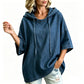 ✨ Easy Everyday Comfort | Women's Relaxed Hooded Denim Pullover