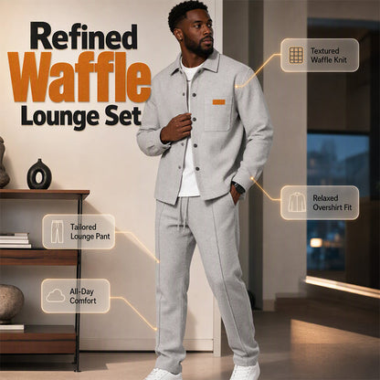 🧥 Texture Meets Utility | Men's 2-Piece Lounge Set with Functional Pockets