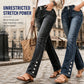 💖 Latest Design | Women's Stretch Slim-Fit Jeans with Button-Hem Detail