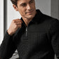 ✨ Polished Comfort | Men's Textured Half-Zip Long-Sleeve T-Shirt
