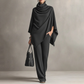 🌸 New Arrival | Women's Cowl-Neck Cape & Wide-Leg Pants 2-Piece Set