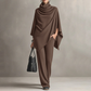 🌸 New Arrival | Women's Cowl-Neck Cape & Wide-Leg Pants 2-Piece Set