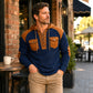 🧶 Rugged Details, Easy Comfort | Men's Waffle-Knit Lace-Up Hooded Sweatshirt
