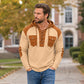 🧶 Rugged Details, Easy Comfort | Men's Waffle-Knit Lace-Up Hooded Sweatshirt