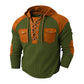 🧶 Rugged Details, Easy Comfort | Men's Waffle-Knit Lace-Up Hooded Sweatshirt