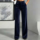✨Women's Velvet High-Waist Wide-Leg Pants