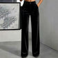 ✨Women's Velvet High-Waist Wide-Leg Pants